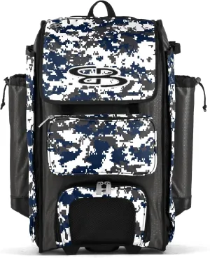 Boombah Catchers Superpack Hybrid Rolling Digital Camo Bat Bag - Multiple Colors - Wheeled & Backpack Version