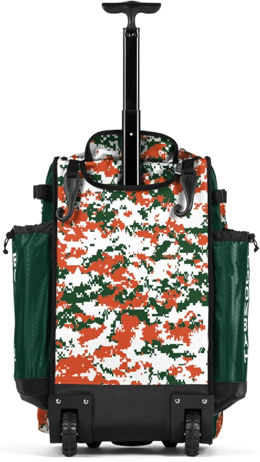 Boombah Rolling Catchers Superpack Baseball/Softball Gear Bag Digital Camo - 23-1/2" x 13-1/2" x 9-1/2" - Multiple Colors - Telescopic Handle and Holds 4 Bats - Wheeled Version