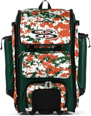Boombah Rolling Catchers Superpack Baseball/Softball Gear Bag Digital Camo - 23-1/2" x 13-1/2" x 9-1/2" - Multiple Colors - Telescopic Handle and Holds 4 Bats - Wheeled Version