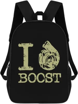 Boost Engine Car Racing Newborn Fashion 17 Inch Backpack Simple Shoulders Daypacks Lightweight Laptop Bag Travel Gear
