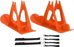 BORDSTRACT Balance Bike Snow Ski Set, Winter Sledge Board Attachment, Kids No Pedal Training Bicycle Skiing Sled, for Balance Bike, Walker, Golf Push Cart(Orange)