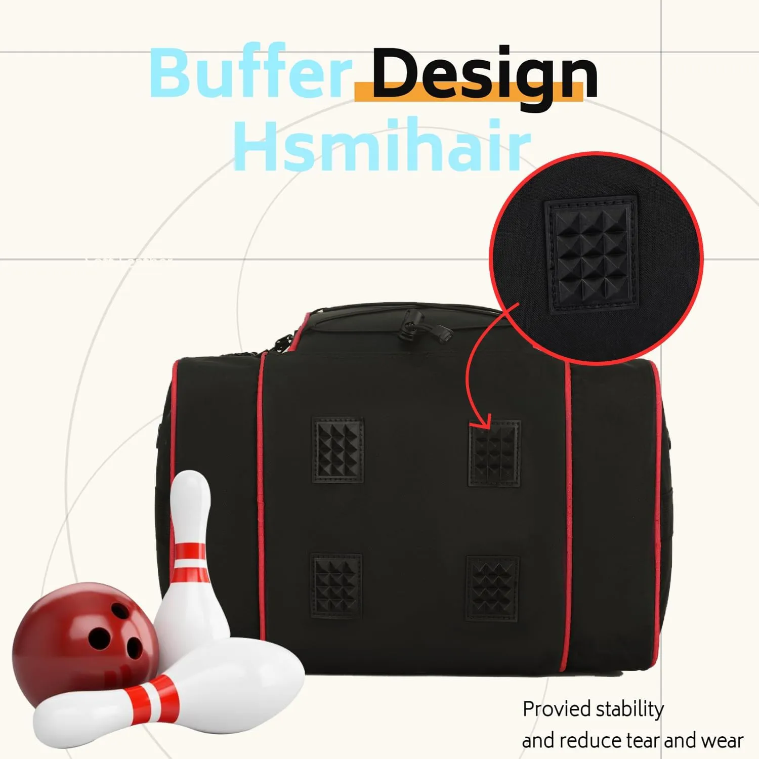 Bowling Ball Tote - Single Ball Bag with Padded Holder - Fits Shoes Up to Mens Size 14