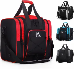 Bowling Ball Tote - Single Ball Bag with Padded Holder - Fits Shoes Up to Mens Size 14