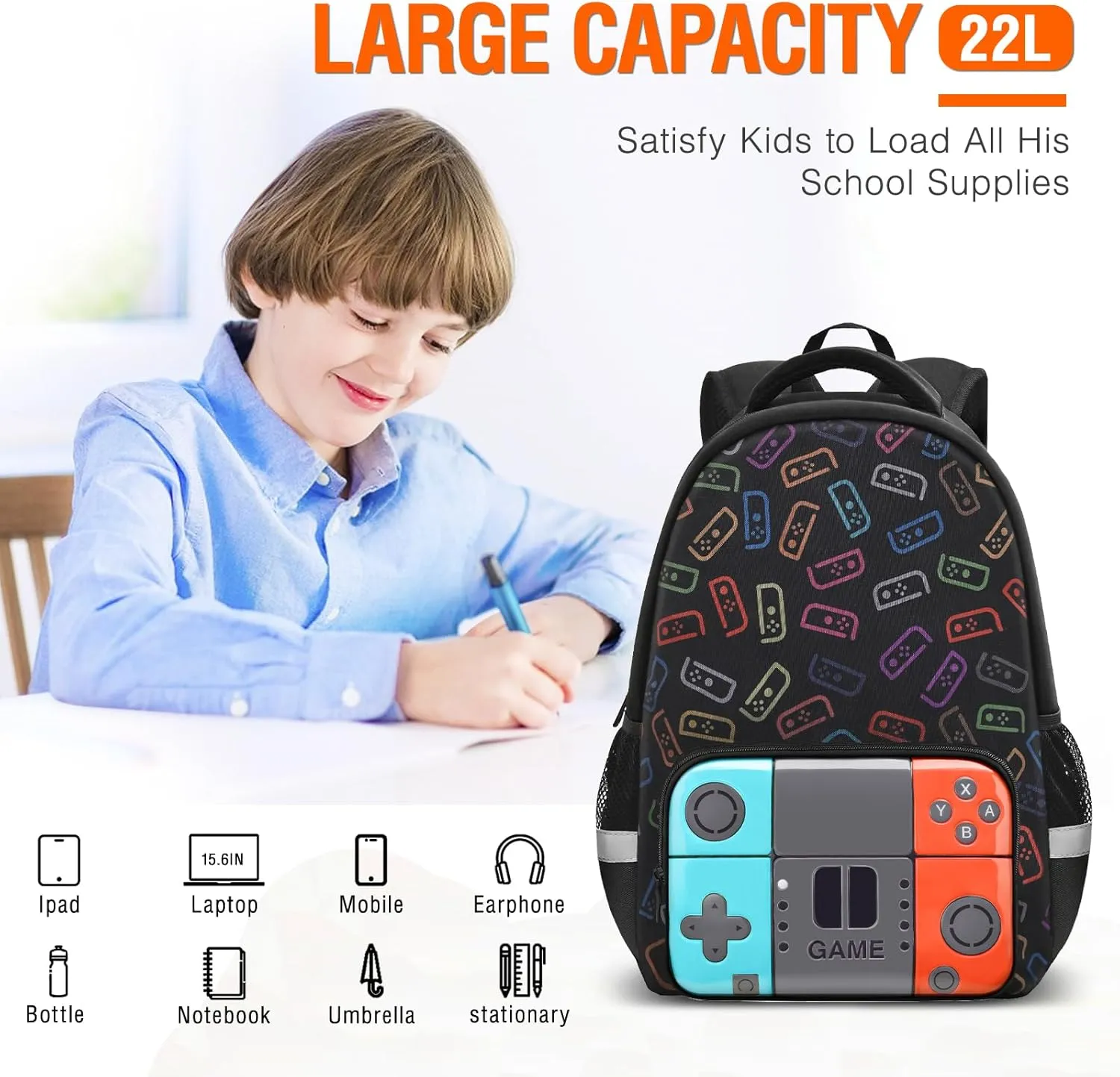 Boys Backpack For School Kids Backpack Game Schoolbag For Children Teens Elementary Middle College Student Bookbag Travel Rucksack Laptop Daypacks