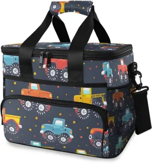 Bright Colorful Monster Black Cooler Bag Insulated Cooler Soft Sided Cooler 24 Can Portable Picnic Bag Large Leakproof Lunch Bag Box for Beach Grocery Camping Travel Car Men Women