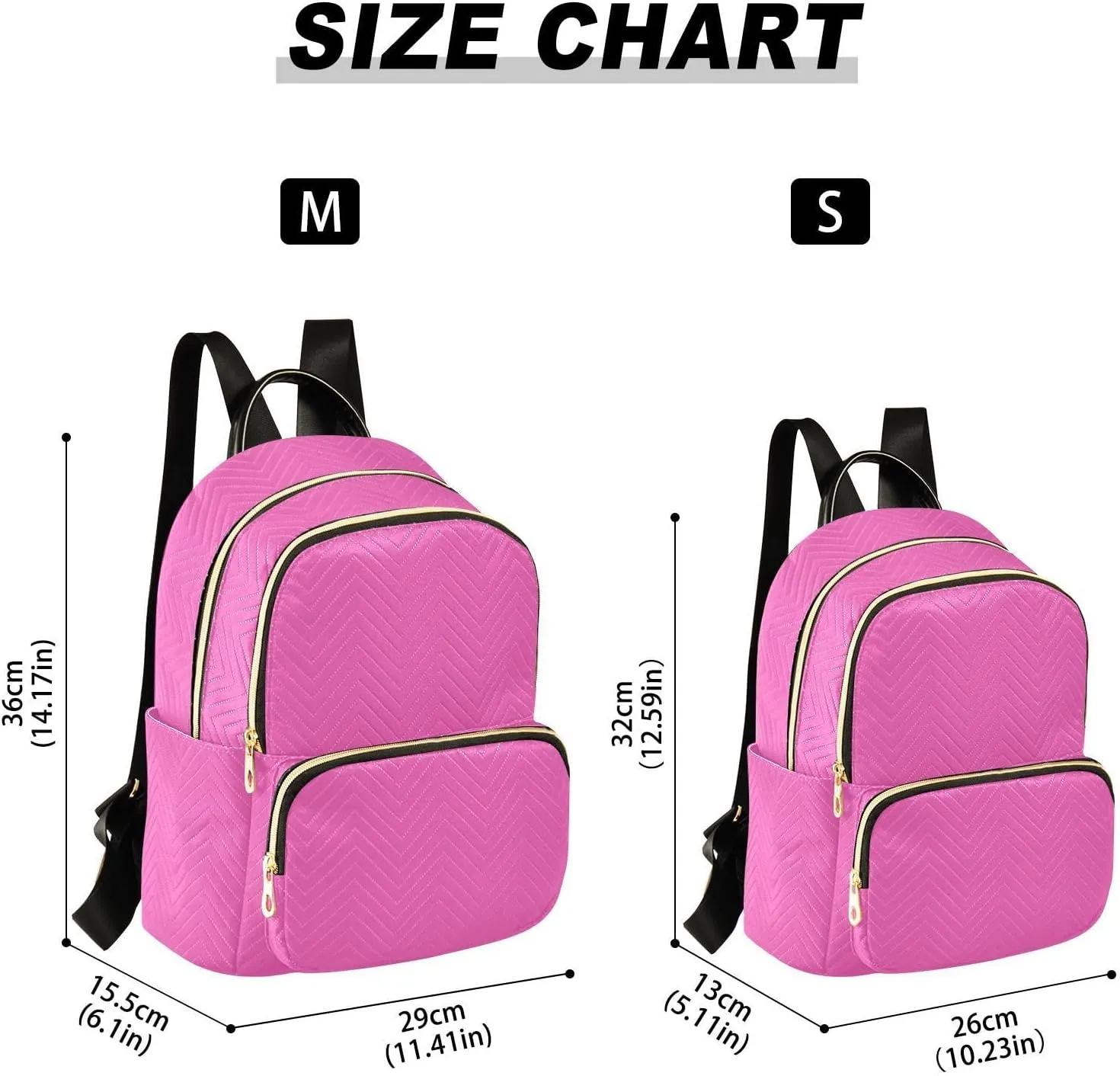 Bright Pink Backpack Purse for Women Cute Bookbag with Anti-theft Back for Women Work S