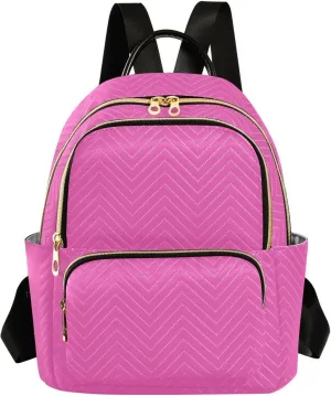 Bright Pink Backpack Purse for Women Cute Bookbag with Anti-theft Back for Women Work S