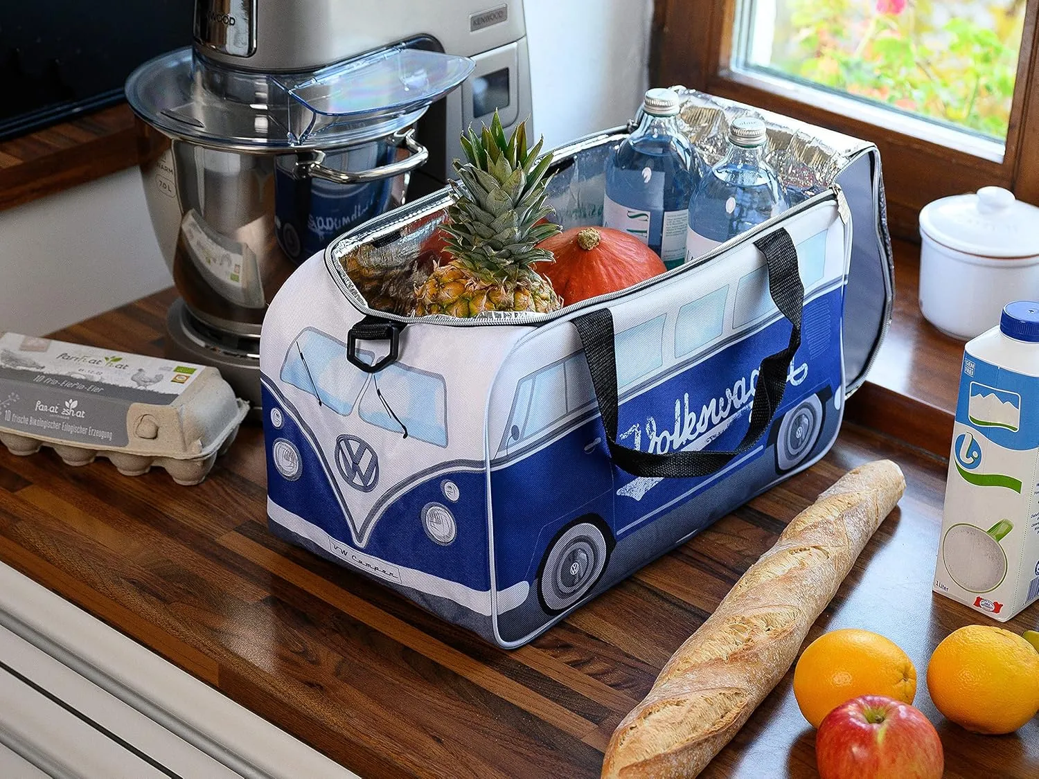 BRISA VW Collection - Volkswagen Insulated Cool-Warm Thermo Picnic Lunch Bag Box for Food in T1 Bus Design (25 Liters/6.6 Gallons)