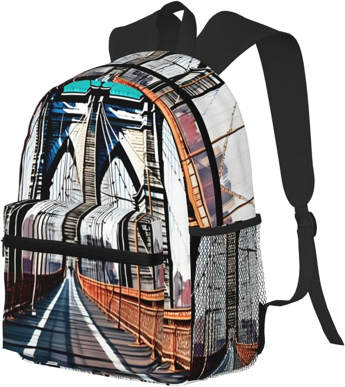 Brooklyn Bridge Backpacks Lightweight With 1 Main Compartment, Shoulder Rucksack Carry-On
