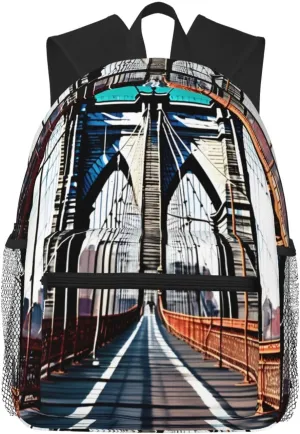 Brooklyn Bridge Backpacks Lightweight With 1 Main Compartment, Shoulder Rucksack Carry-On