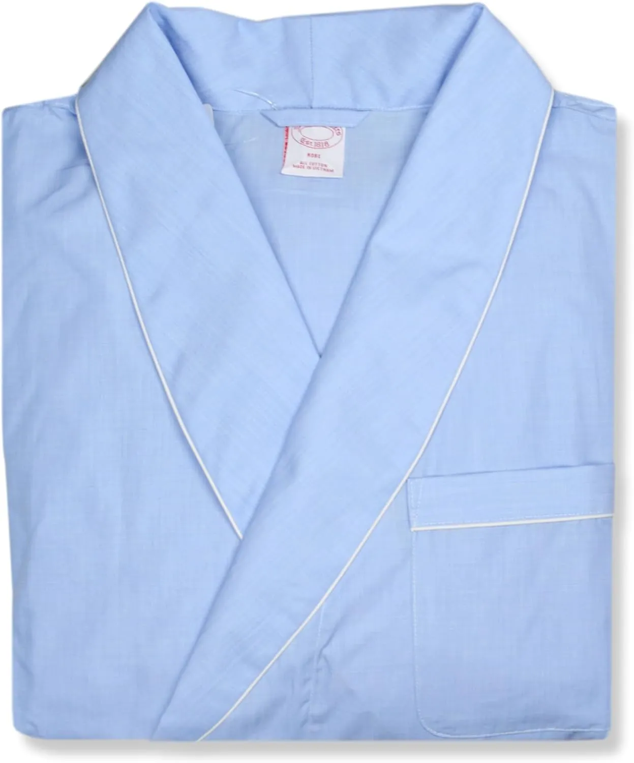 Brooks Brothers Mens Lightweight All Cotton Knee Length Robe with Belt,