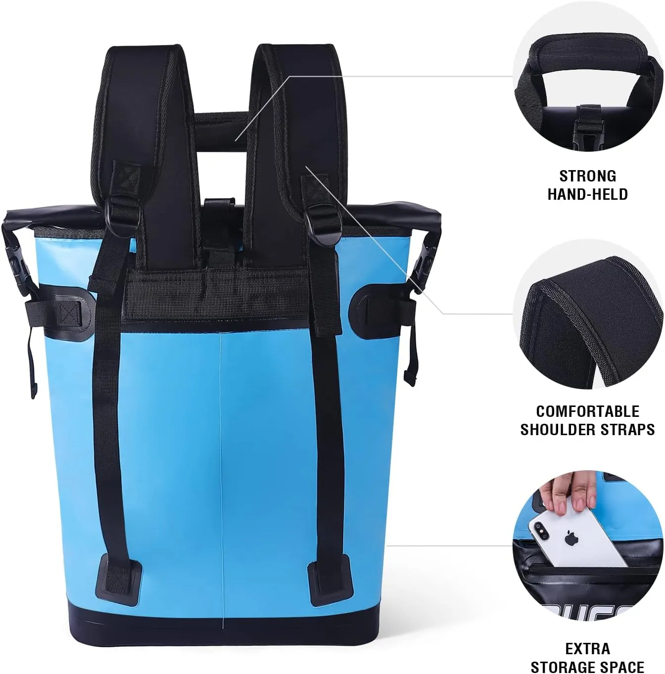 Buffalo Gear Cooler Backpack18L,30L Leakproof Camping Backpack Cooler Insulated Cooler for Picnic Beach Hiking Park Fishing