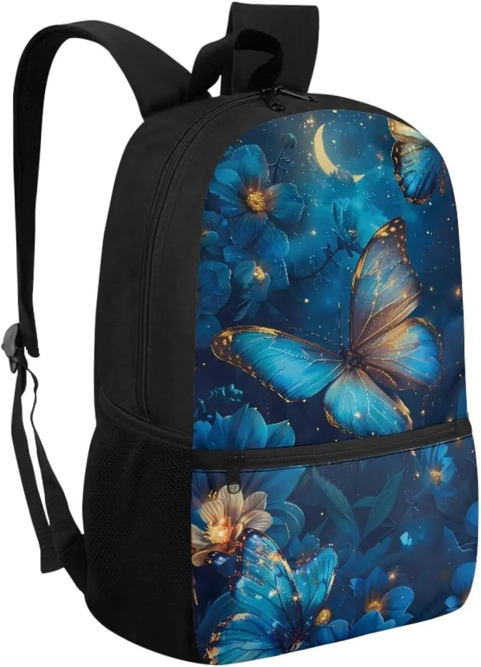 Butterfly Backpack for 7th Grade Girls School Bags 12-14 Kids Large Bookbag Flowers Lightweight 17 Inch Hiking Camping Book Bag Blue Backpacks Casual Daypacks for Middle Schools