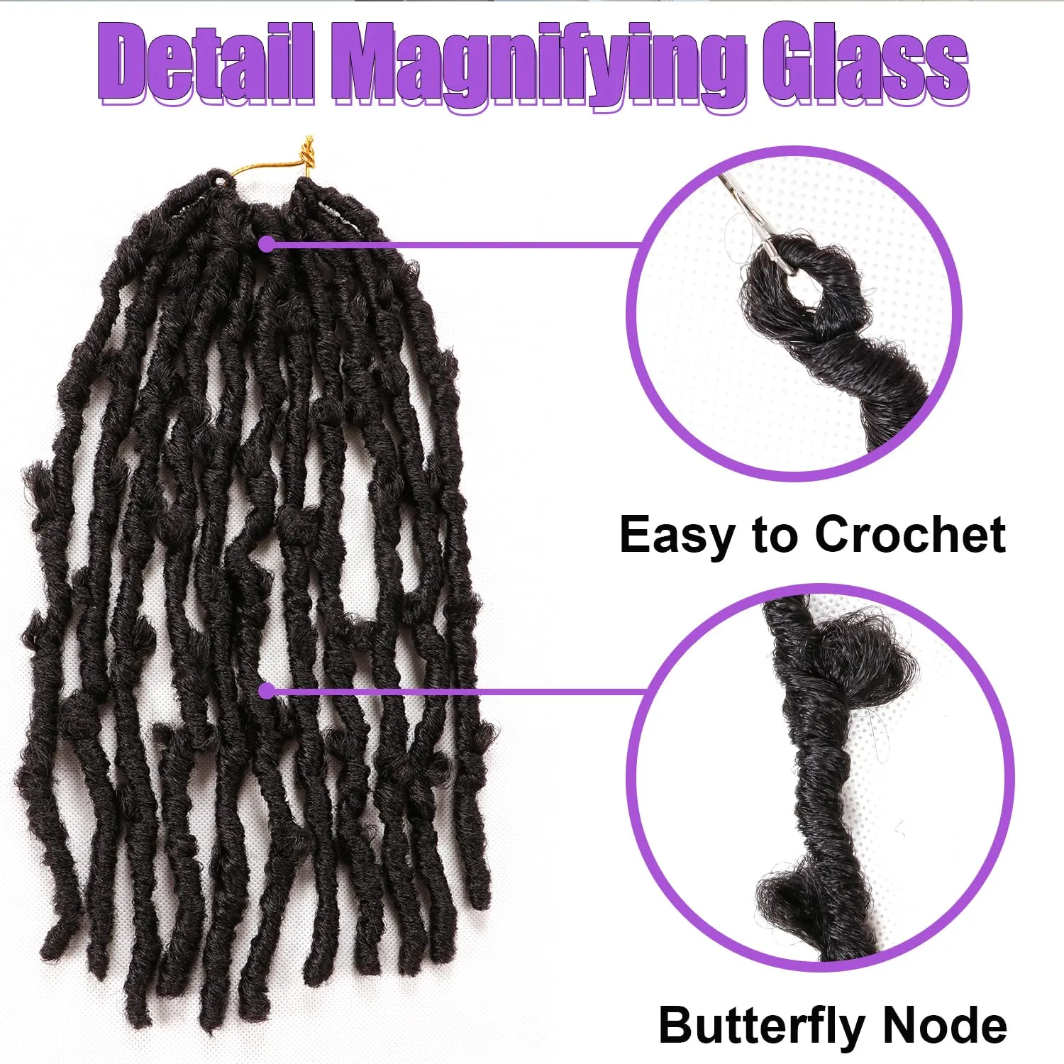 Butterfly Locs Crochet Hair 7 Packs 12 Inch Lightweight Pre Looped Soft Faux Locs for Black Women (12 Inch(Pack of 7), 2#)
