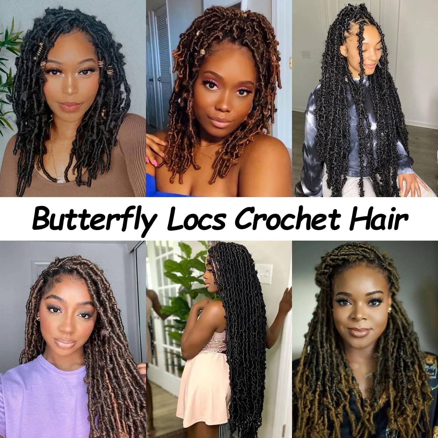 Butterfly Locs Crochet Hair 7 Packs 12 Inch Lightweight Pre Looped Soft Faux Locs for Black Women (12 Inch(Pack of 7), 2#)