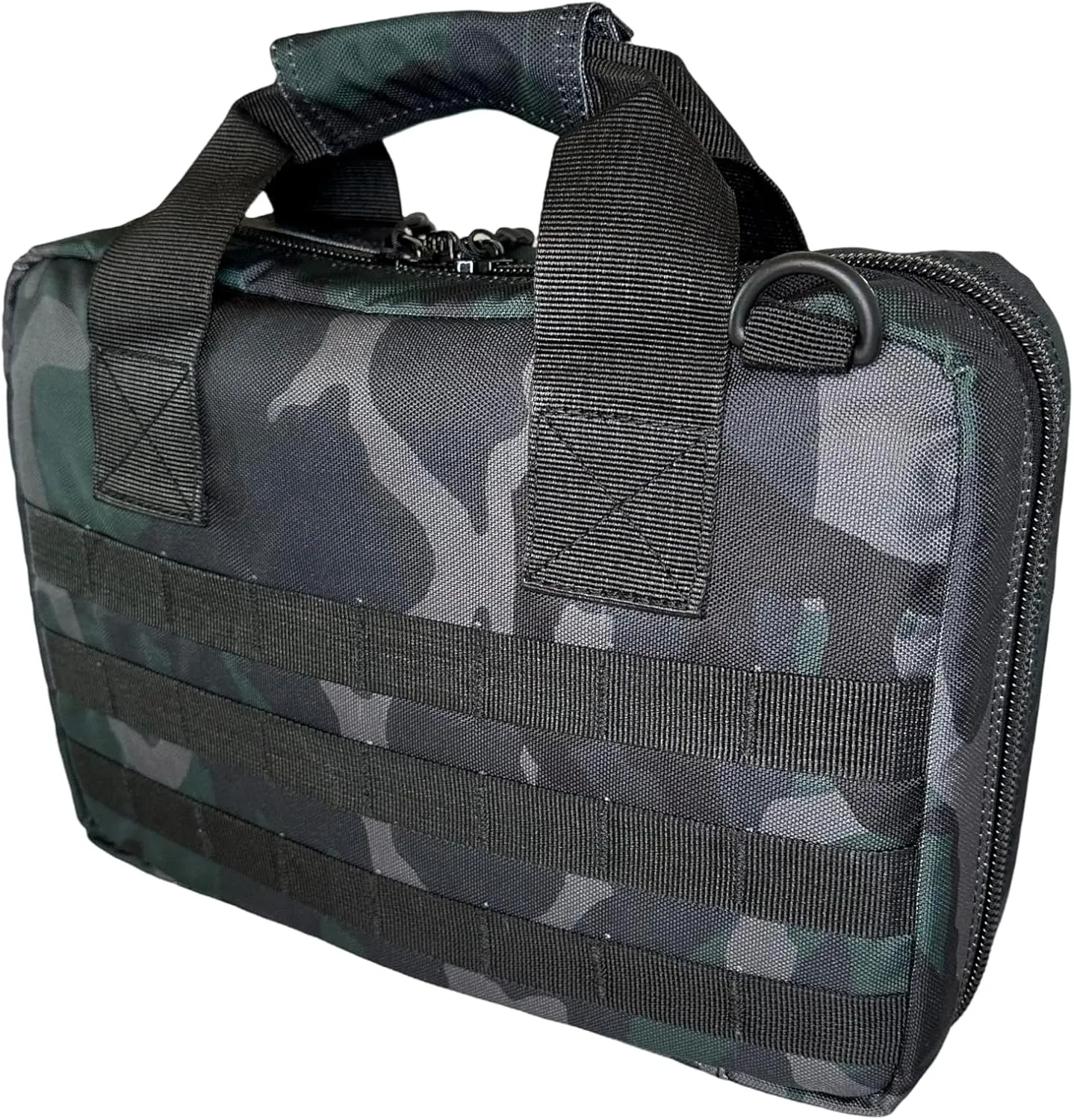 Camo Gun Case Bag | Durable 1000 Denier Cordura Polyester Tactical Bag with Lockable Zippers | Comfortable Padded Handle & Adjustable Shoulder Strap | American Flag Patch Included