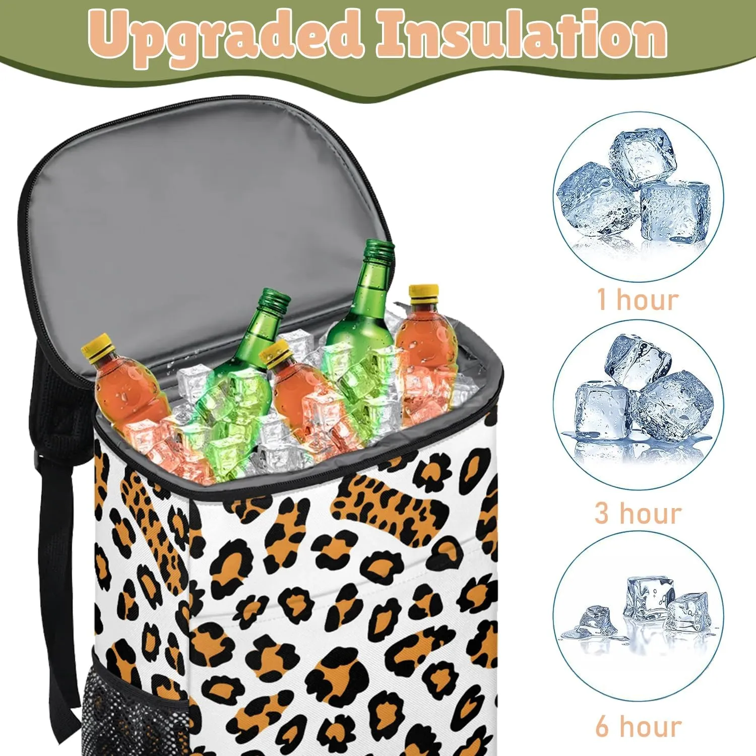 Camping Cooler Backpack 30 Cans, Insulated Waterproof Backpack Cooler Bag Leak Proof Portable Backpack Coolers to Work Lunch Travel Beach Trip Hiking Picnic Fishing Thermal Bag Drink Beer