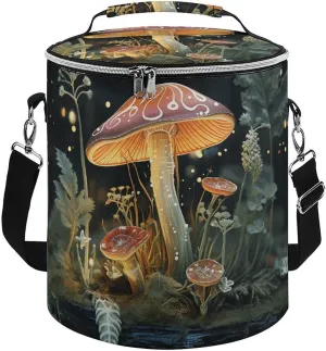 Camping Cooler Bag, Butterfly Mushroom Print Portable Ice Pack Outdoor Cooler Bag Picnic Cooler Bag Foldable Cooler Bag