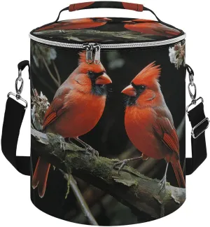 Camping Cooler Bag, Cardinals Birds Fauna Wild Print Portable Ice Pack Outdoor Cooler Bag Picnic Cooler Bag Foldable Cooler Bag, style