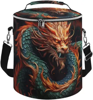 Camping Cooler Bag, Chinese Dragon Print Portable Ice Pack Outdoor Cooler Bag Picnic Cooler Bag Foldable Cooler Bag, style