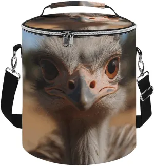 Camping Cooler Bag, Cute Ostrich Print Portable Ice Pack Outdoor Cooler Bag Picnic Cooler Bag Foldable Cooler Bag, style