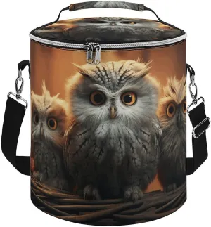 Camping Cooler Bag, Cute Owl Print Portable Ice Pack Outdoor Cooler Bag Picnic Cooler Bag Foldable Cooler Bag