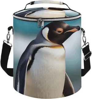 Camping Cooler Bag, Cute Penguin Print Portable Ice Pack Outdoor Cooler Bag Picnic Cooler Bag Foldable Cooler Bag