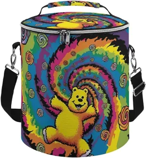 Camping Cooler Bag, Dancing Thanksgiving Bear Print Portable Ice Pack Outdoor Cooler Bag Picnic Cooler Bag Foldable Cooler Bag, style