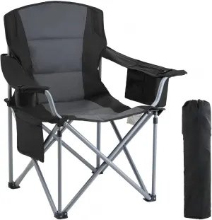 Camping Folding Chair, 350-pound Load-Bearing Outdoor Leisure Chair, with Cup Holder Storage Bag, Four-Waist Padded backrest Armchair, Suitable for Beaches, lawns, picnics and Fishing