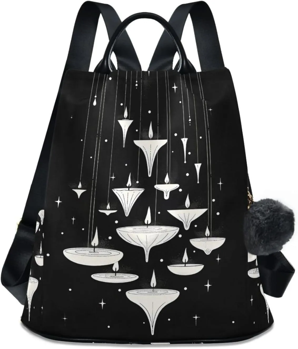 Candle Light Backpack for Women Anti Theft Large Fashion Travel Shoulder Bag Purse Rucksack Lightweight