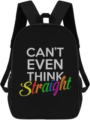 Can't Even Think Straight LGBT 17 Inch Travel Backpack Casual Daypacks Computer Shoulder Bag for Work Shopping Unisex