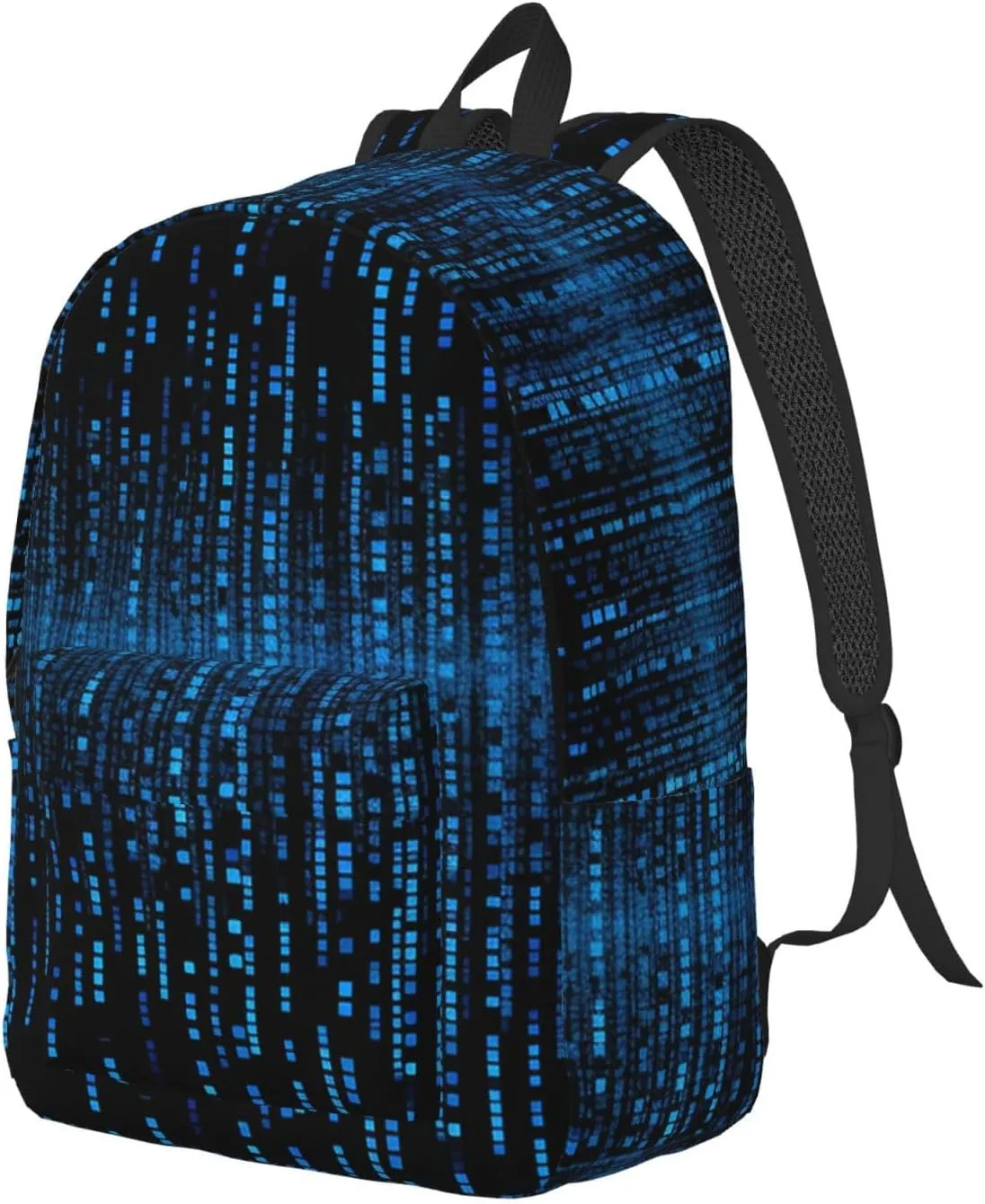 Canvas Backpack for Men Women Lightweight Laptop Backpack The Blue Binary Matrix Laptop Bag Daypack for Travel
