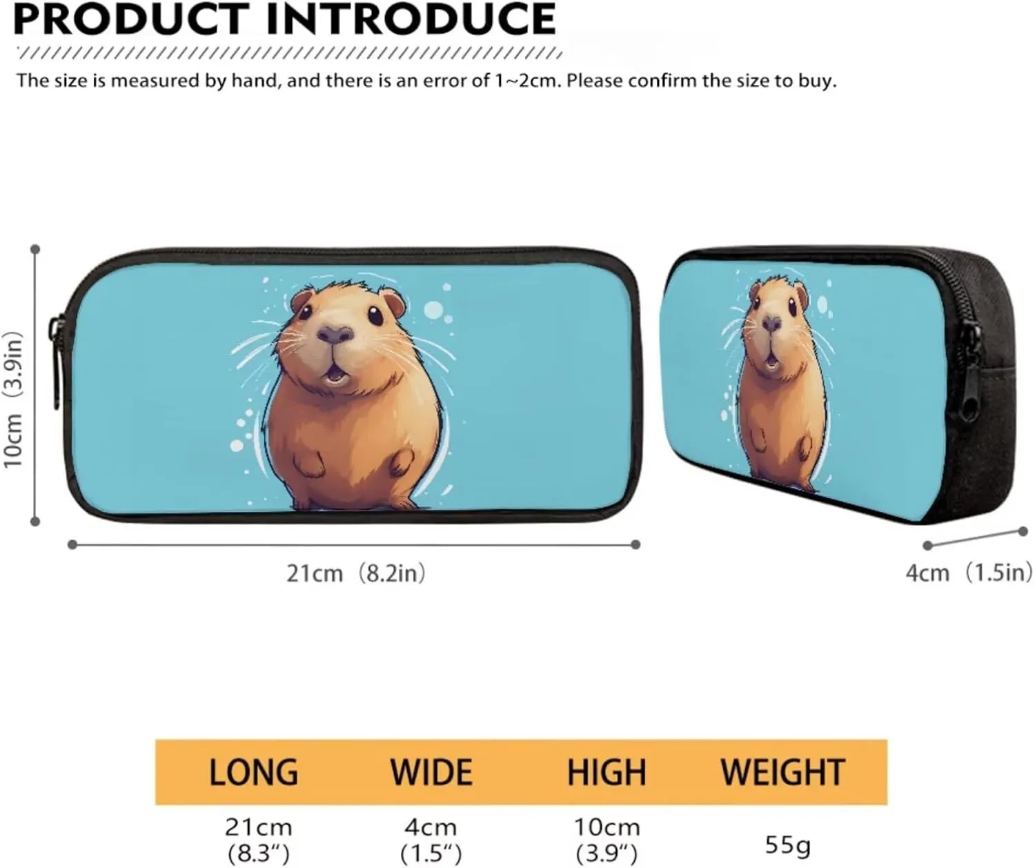Capybara Bookbag Set for Preschool Girls 3-in-1 Backpack Set with Lunch Box Pencil Case Kids Cute Large School Bags Lightweight Travel Shoulder Bag Casual Daypacks Rucksack