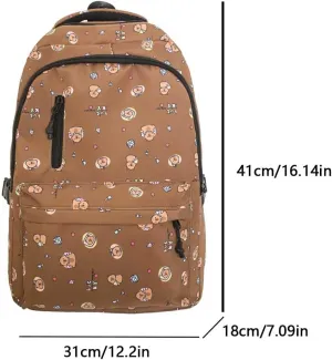 Capybara Cute Backpack Large Capacity Kawaii Schoolbag Travel Backpack (Khaki)