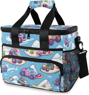 Car Blue Cooler Bag Insulated Cooler Soft Sided Cooler 24 Can Portable Picnic Bag Large Leakproof Lunch Bag Box for Beach Grocery Camping Travel Car Men Women