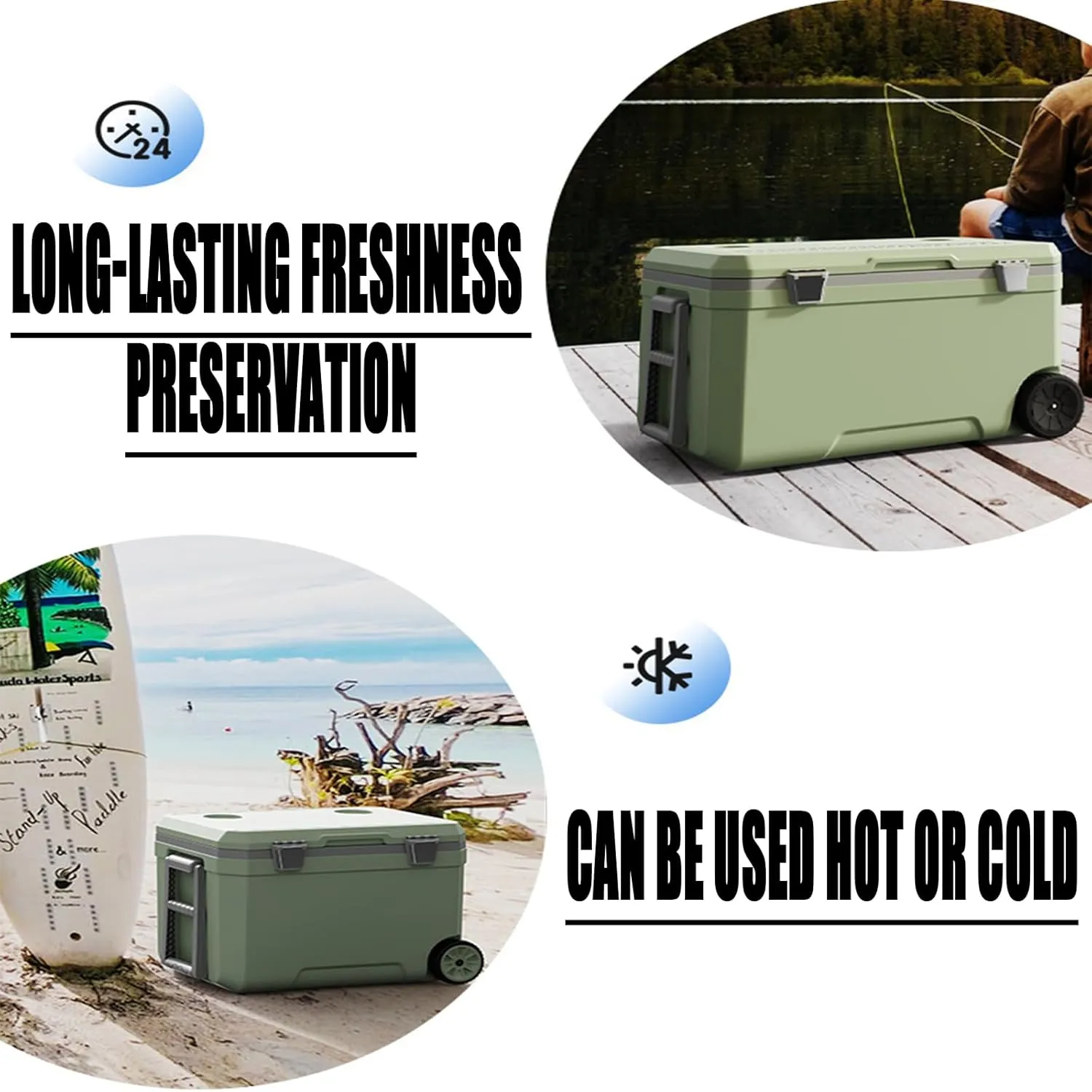 Car Camping Coolers for Audi A1/A2/A3/A4/A5/A6/A7/A8/quattro, Waterproof Portable Cooler, Leak Proof Picnic Insulated Bag, Ultra-Light Premium Ice Chest Box,B-White-70L