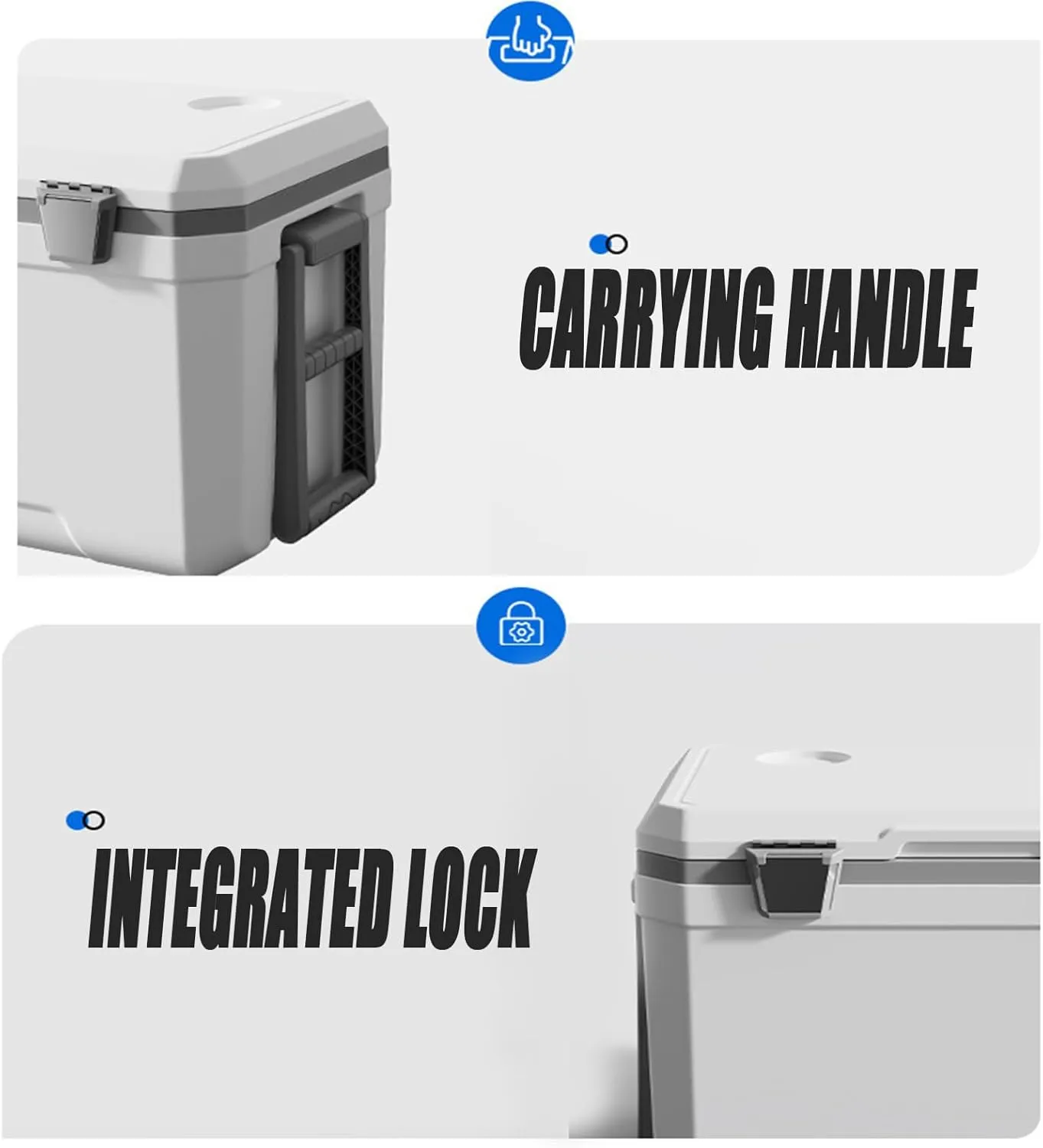 Car Camping Coolers for Audi A1/A2/A3/A4/A5/A6/A7/A8/quattro, Waterproof Portable Cooler, Leak Proof Picnic Insulated Bag, Ultra-Light Premium Ice Chest Box,B-White-70L