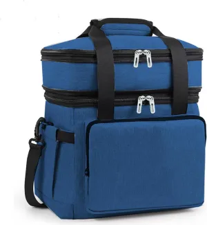 Car Camping Coolers for Cadillac Celestiq/Concept/CT4/CT5/CT6/Escalade/XT5/XT6/BLS, Leak Proof Cooler, Portable Lightweight Ice Chest Box, Compartments Waterproof Insulated Bag,C-Blue
