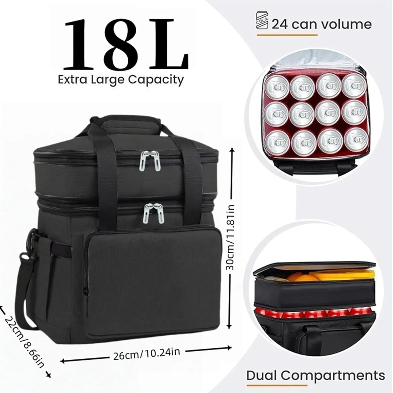 Car Camping Coolers for Cadillac Series Seventy-Five/Series Sixty/Seville/SRX, Leak Proof Cooler, Portable Lightweight Ice Chest Box, Compartments Waterproof Insulated Bag,D-Red