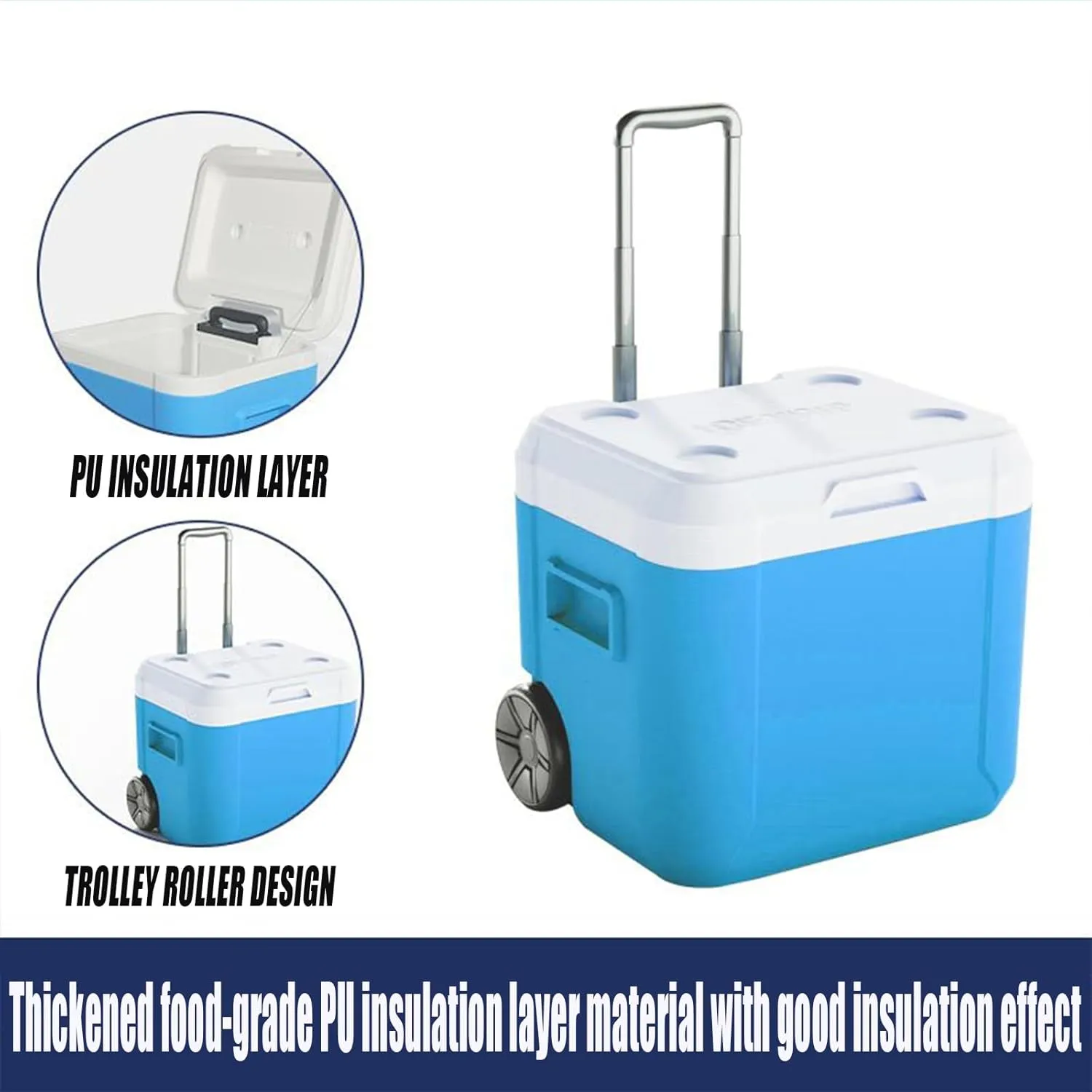 Car Camping Coolers for Daewoo Evanda/Kalos/Lacetti/Lanos/Leganza/Matiz/Nexia, Leak Proof Cooler, Portable Lightweight Ice Chest Box, Compartments Waterproof Insulated Bag