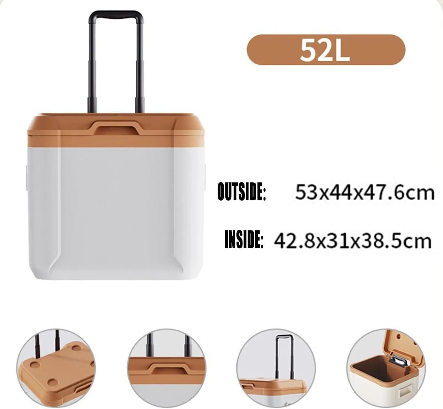 Car Camping Coolers for Daewoo Evanda/Kalos/Lacetti/Lanos/Leganza/Matiz/Nexia, Leak Proof Cooler, Portable Lightweight Ice Chest Box, Compartments Waterproof Insulated Bag