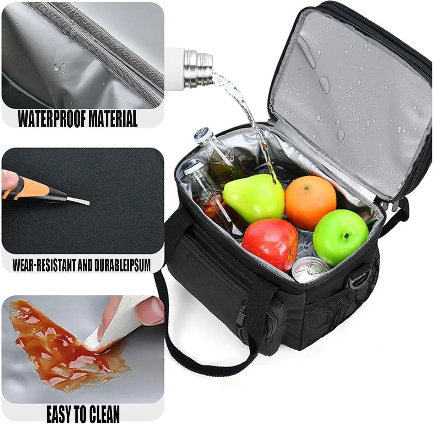 Car Camping Coolers for GMC T-Series/Terrain/Yukon/Caballero/Envoy/Jimmy, Leak Proof Cooler, Portable Lightweight Ice Chest Box, Compartments Waterproof Insulated Bag
