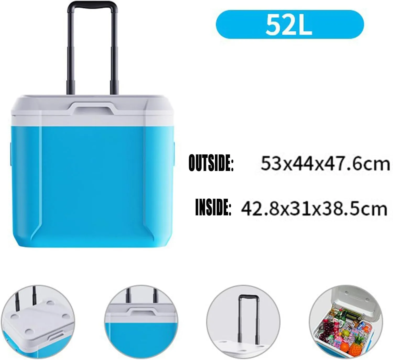 Car Camping Coolers for Hyundai Sonata/Tucson/Accent/Atos/Coupé/Galloper/Getz, Leak Proof Cooler, Portable Lightweight Ice Chest Box, Compartments Waterproof Insulated Bag