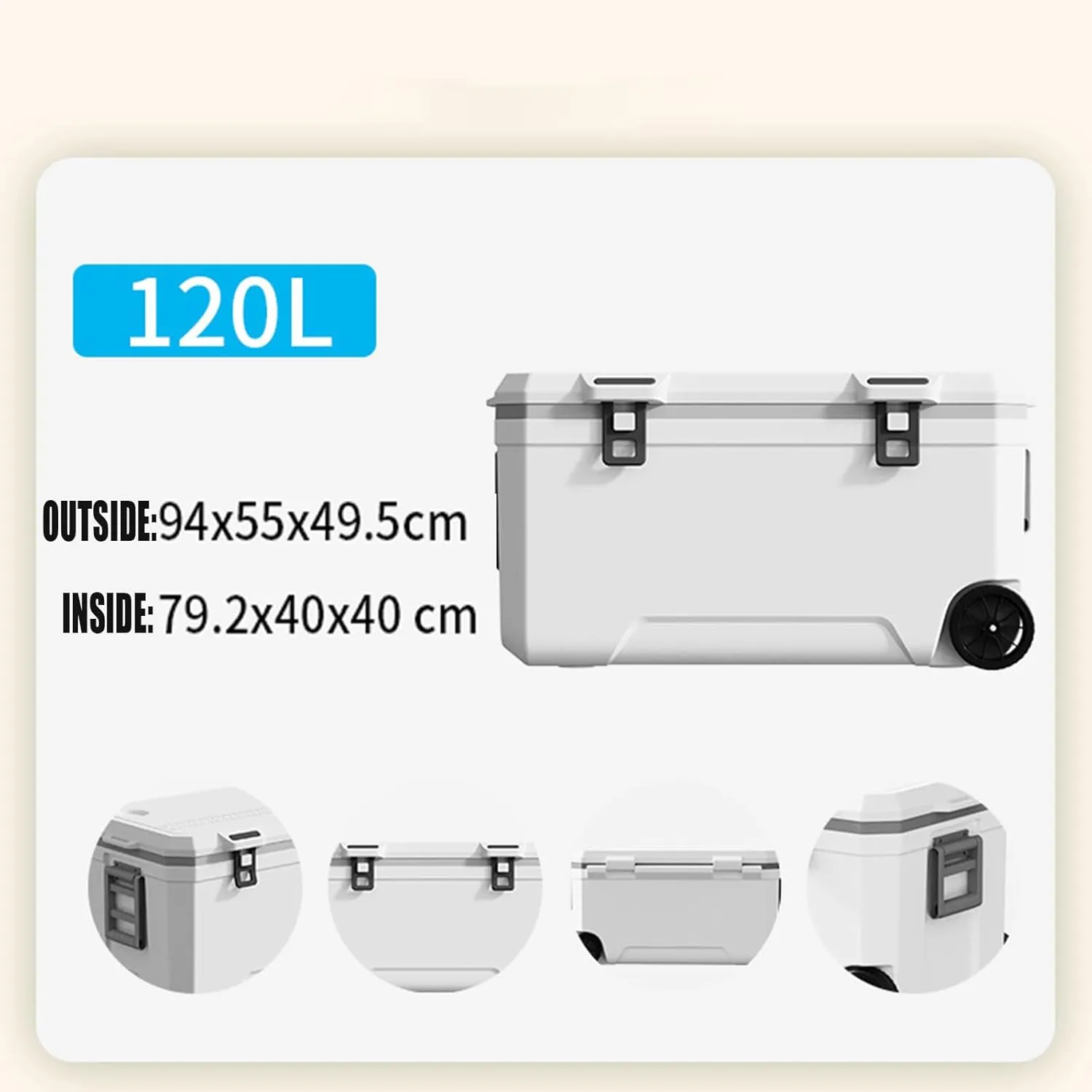 Car Camping Coolers for Kia Ceed/EV3/EV6/EV9/Niro/Optima/Picanto/Rio, Waterproof Portable Cooler, Leak Proof Picnic Insulated Bag, Ultra-Light Premium Ice Chest Box,B-White-120L