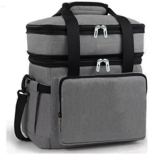 Car Camping Coolers for Lamborghini Urus/350 GT/400 GT/Aventador/Diablo/Espada, Leak Proof Cooler, Portable Lightweight Ice Chest Box, Compartments Waterproof Insulated Bag,B-Grey