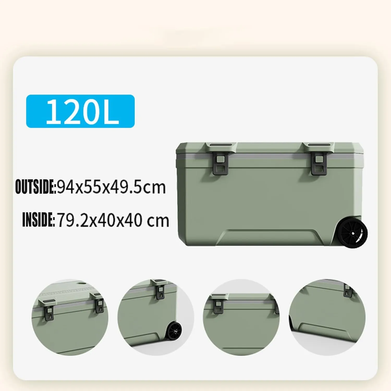 Car Camping Coolers for Mercedes-Benz A-Class/B-Class/C-Class/E-Class/S-Class, Waterproof Portable Cooler, Leak Proof Picnic Insulated Bag, Ultra-Light Premium Ice Chest Box,A-Green-120L
