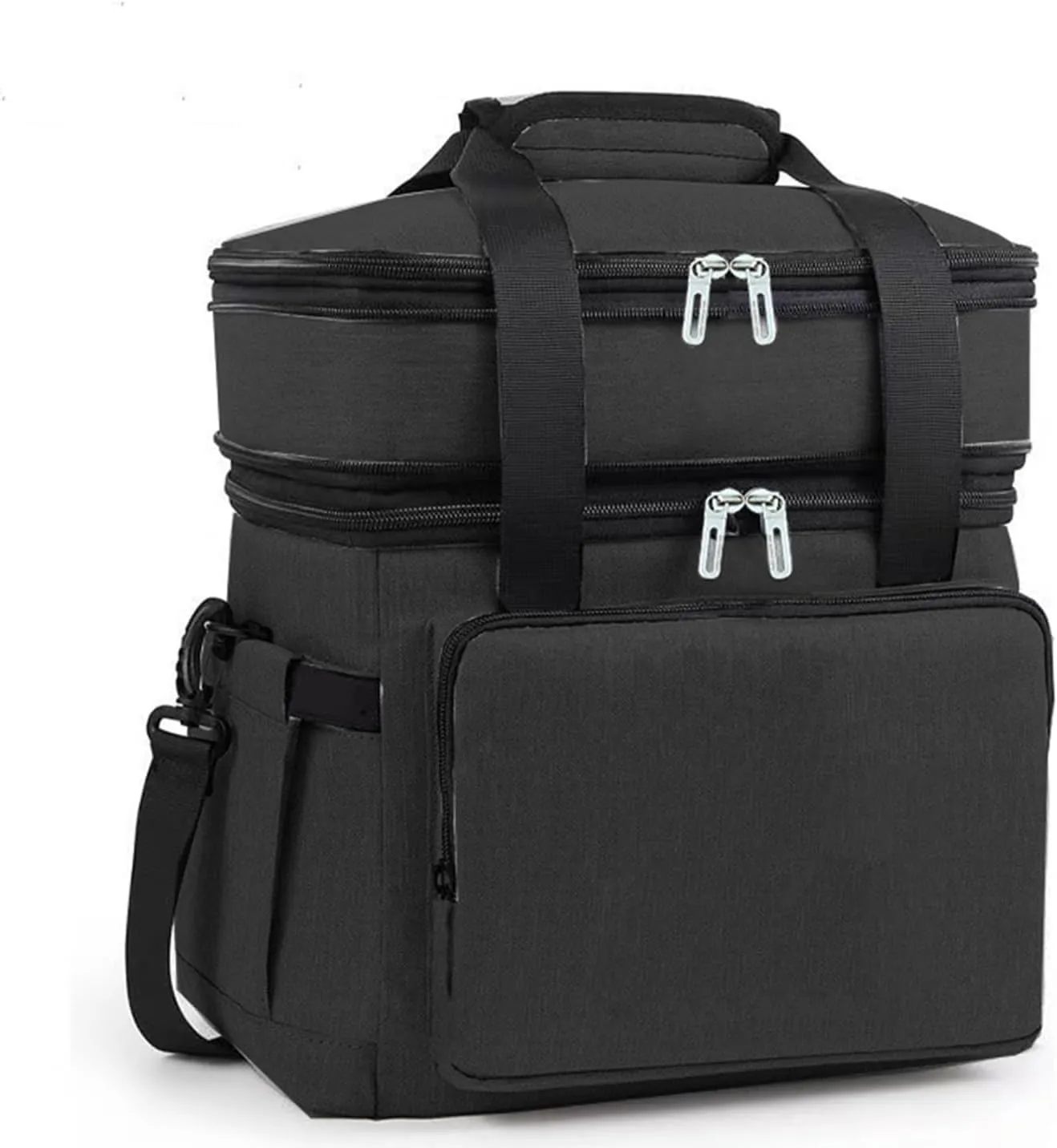 Car Camping Coolers for Nissan Kubistar/Maxima/Micra/NP300/NV250/Primera/Pulsar, Leak Proof Cooler, Portable Lightweight Ice Chest Box, Compartments Waterproof Insulated Bag,A-Black