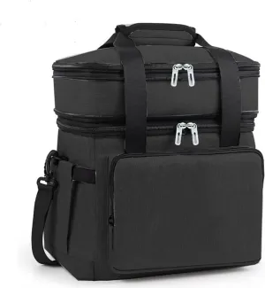 Car Camping Coolers for Nissan Kubistar/Maxima/Micra/NP300/NV250/Primera/Pulsar, Leak Proof Cooler, Portable Lightweight Ice Chest Box, Compartments Waterproof Insulated Bag,A-Black