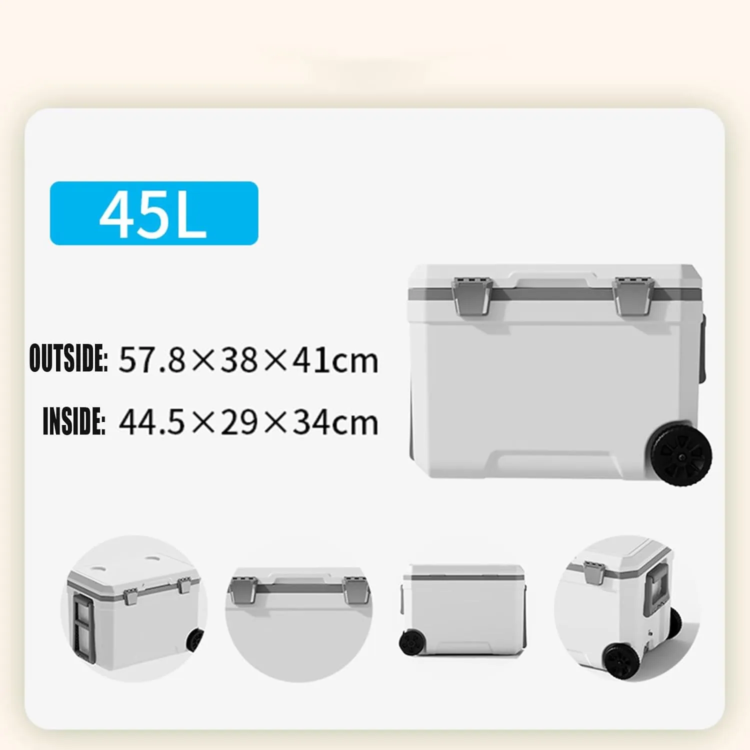 Car Camping Coolers for Opel Agila/Ascona/Commodore/Kadett/Kapit?n/Manta, Waterproof Portable Cooler, Leak Proof Picnic Insulated Bag, Ultra-Light Premium Ice Chest Box,B-White-45L
