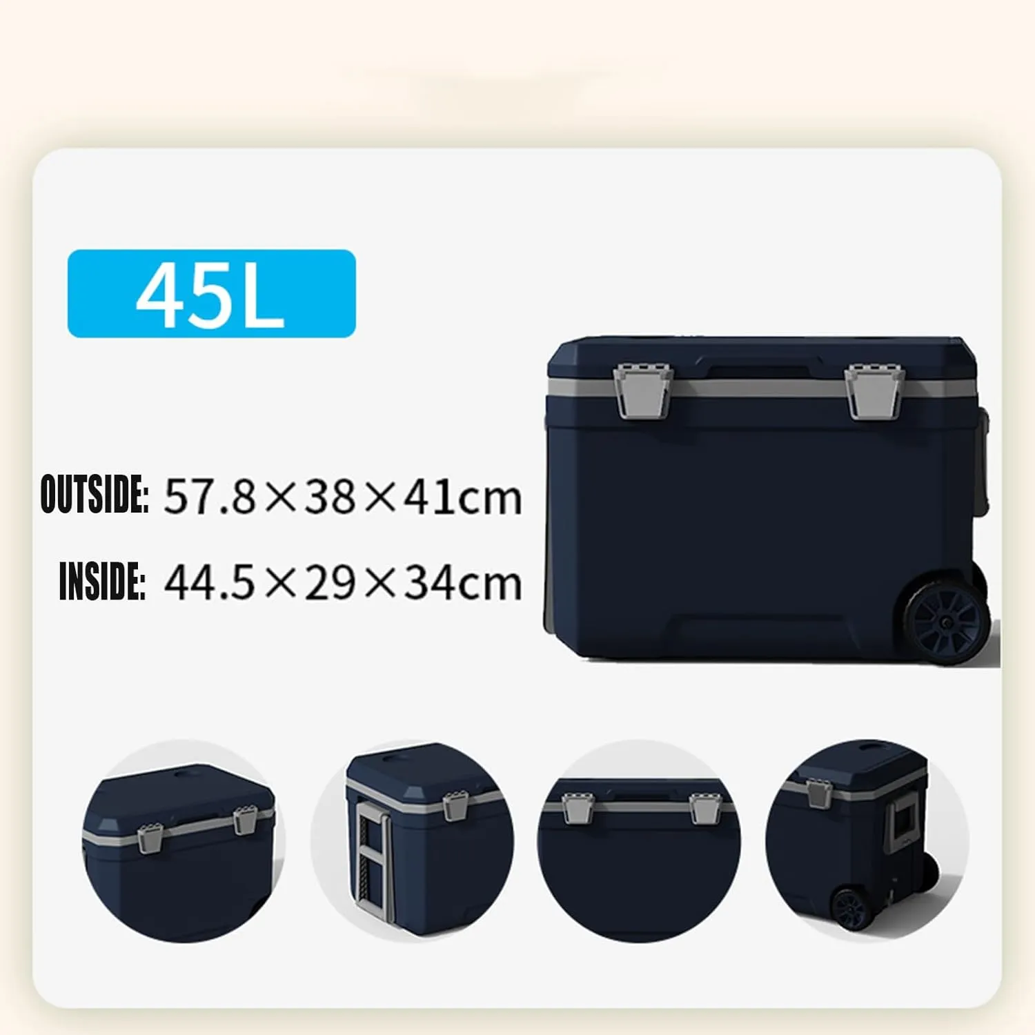 Car Camping Coolers for Vauxhall Astra/Combo/Corsa/Crossland X/Frontera/Insignia, Waterproof Portable Cooler, Leak Proof Picnic Insulated Bag, Ultra-Light Premium Ice Chest Box,C-Blue-45L
